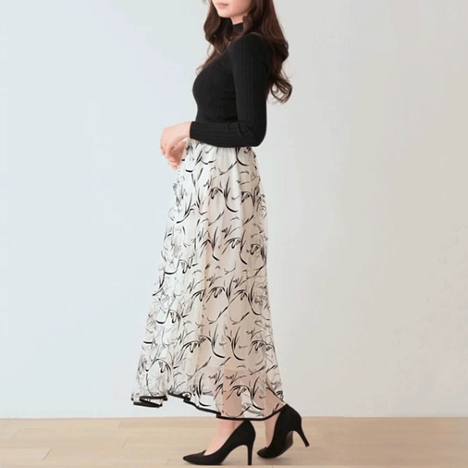 Nohea フロッキープリントチュールスカート - 画像18