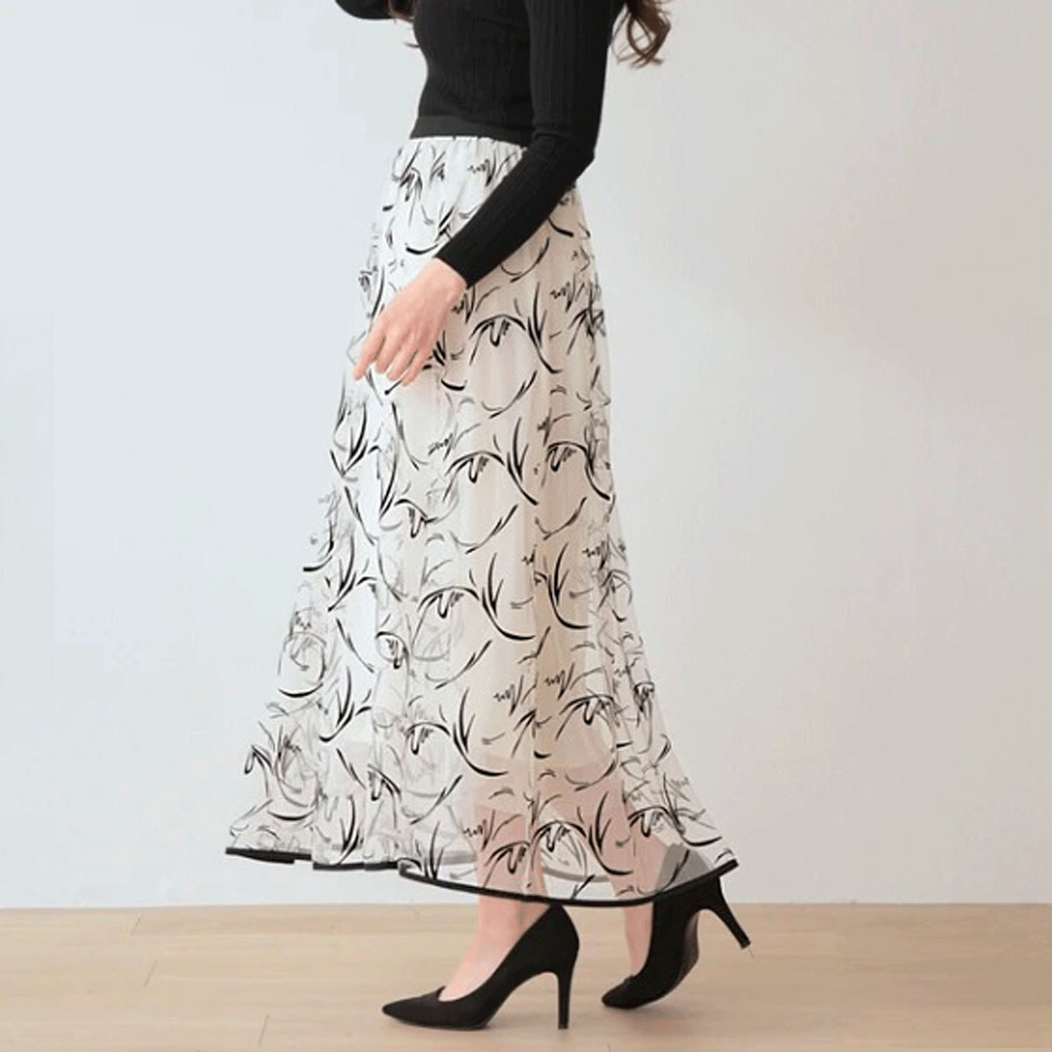 Nohea フロッキープリントチュールスカート - 画像21