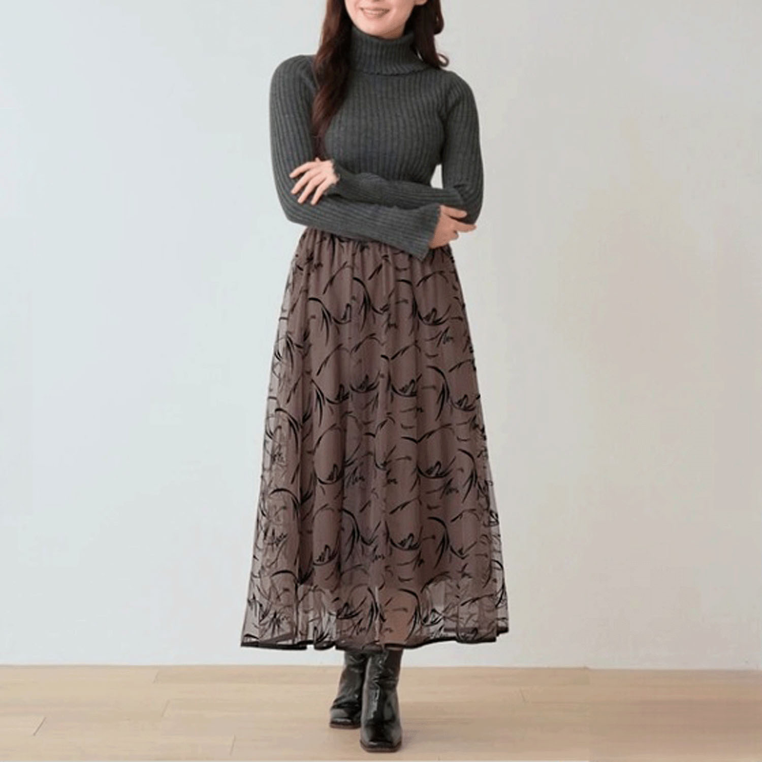 Nohea フロッキープリントチュールスカート - 画像23