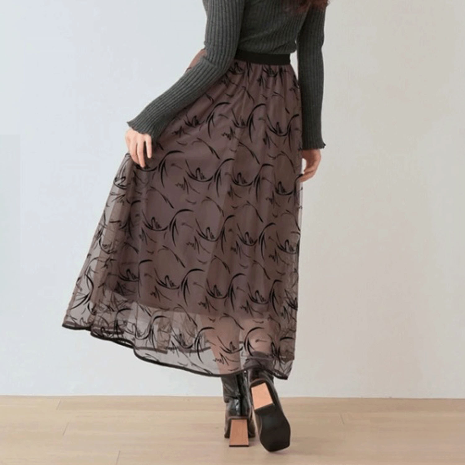 Nohea フロッキープリントチュールスカート - 画像27