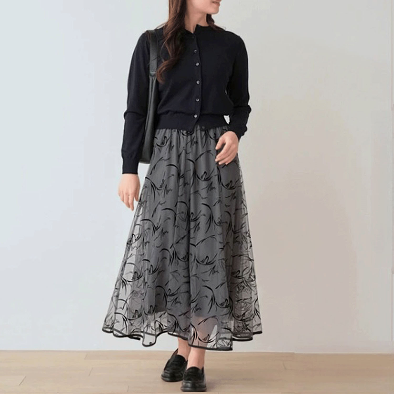 Nohea フロッキープリントチュールスカート - 画像6