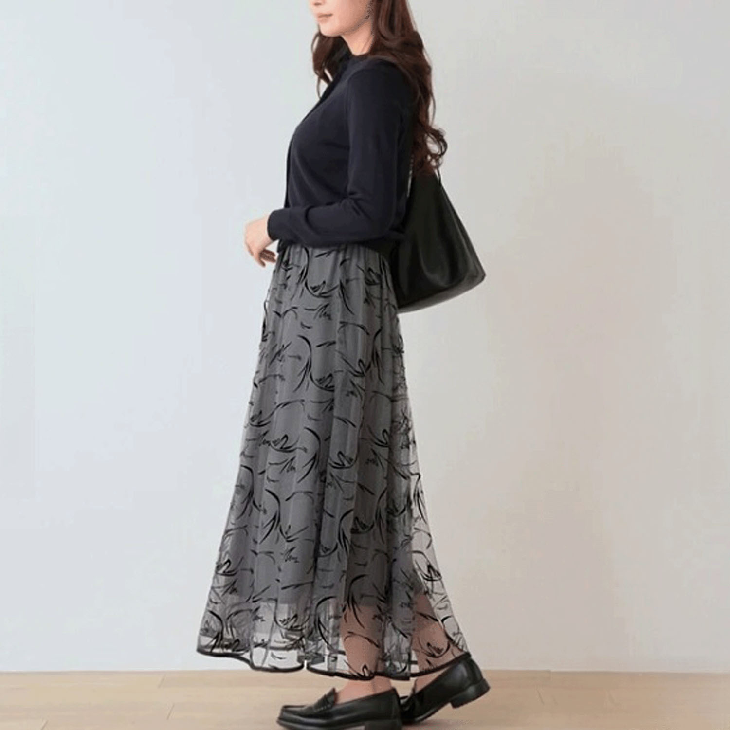 Nohea フロッキープリントチュールスカート - 画像7