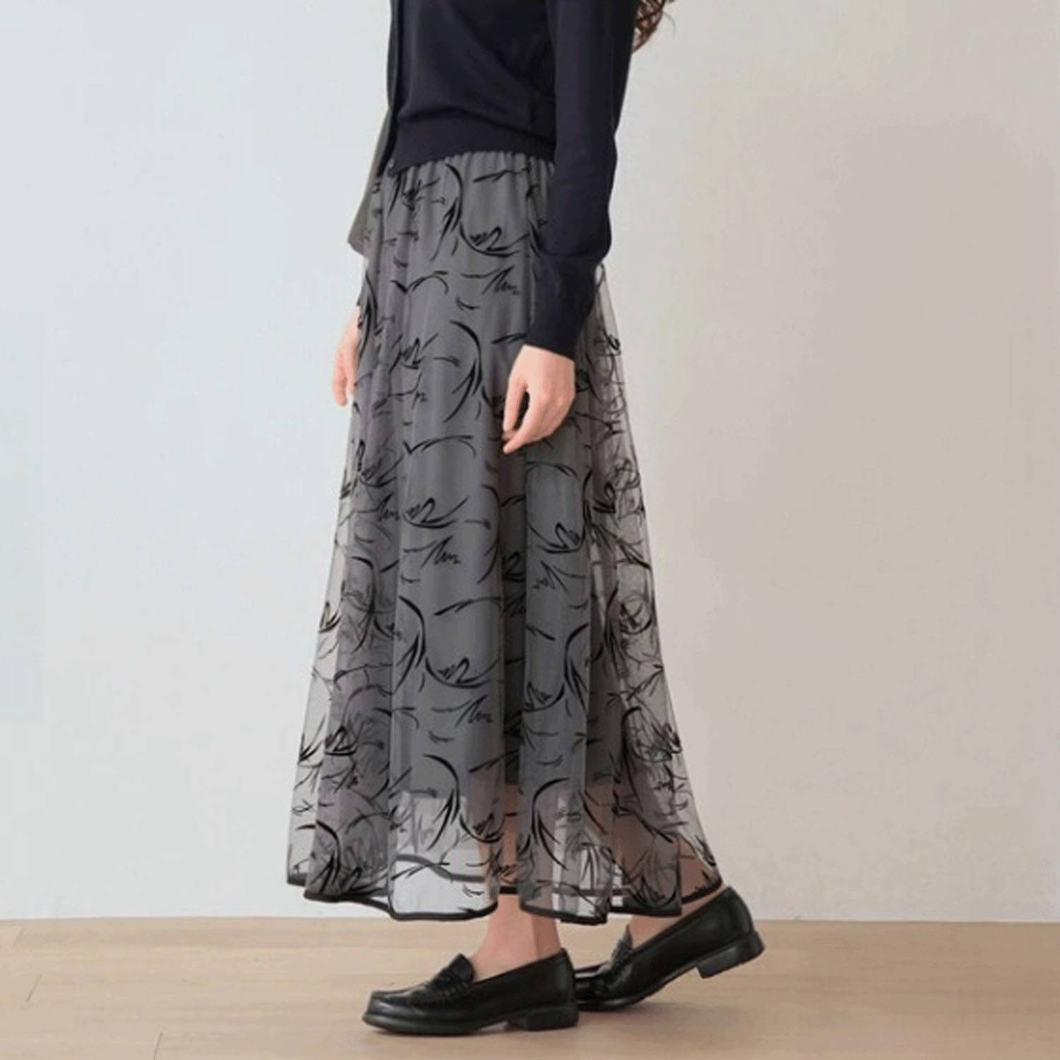 Nohea フロッキープリントチュールスカート - 画像10