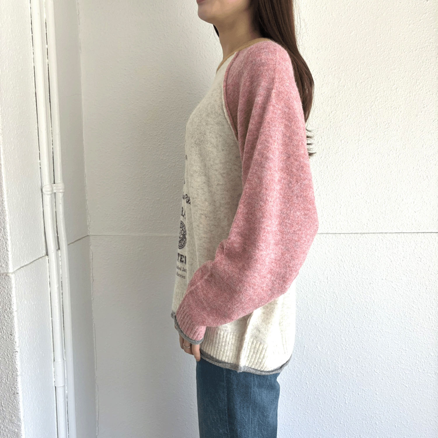 CUBE SUGAR ヤクフィール ニット ロゴ プリント プルオーバー - 画像3