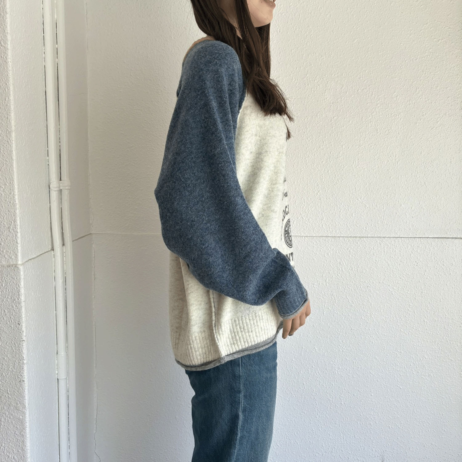 CUBE SUGAR ヤクフィール ニット ロゴ プリント プルオーバー - 画像4