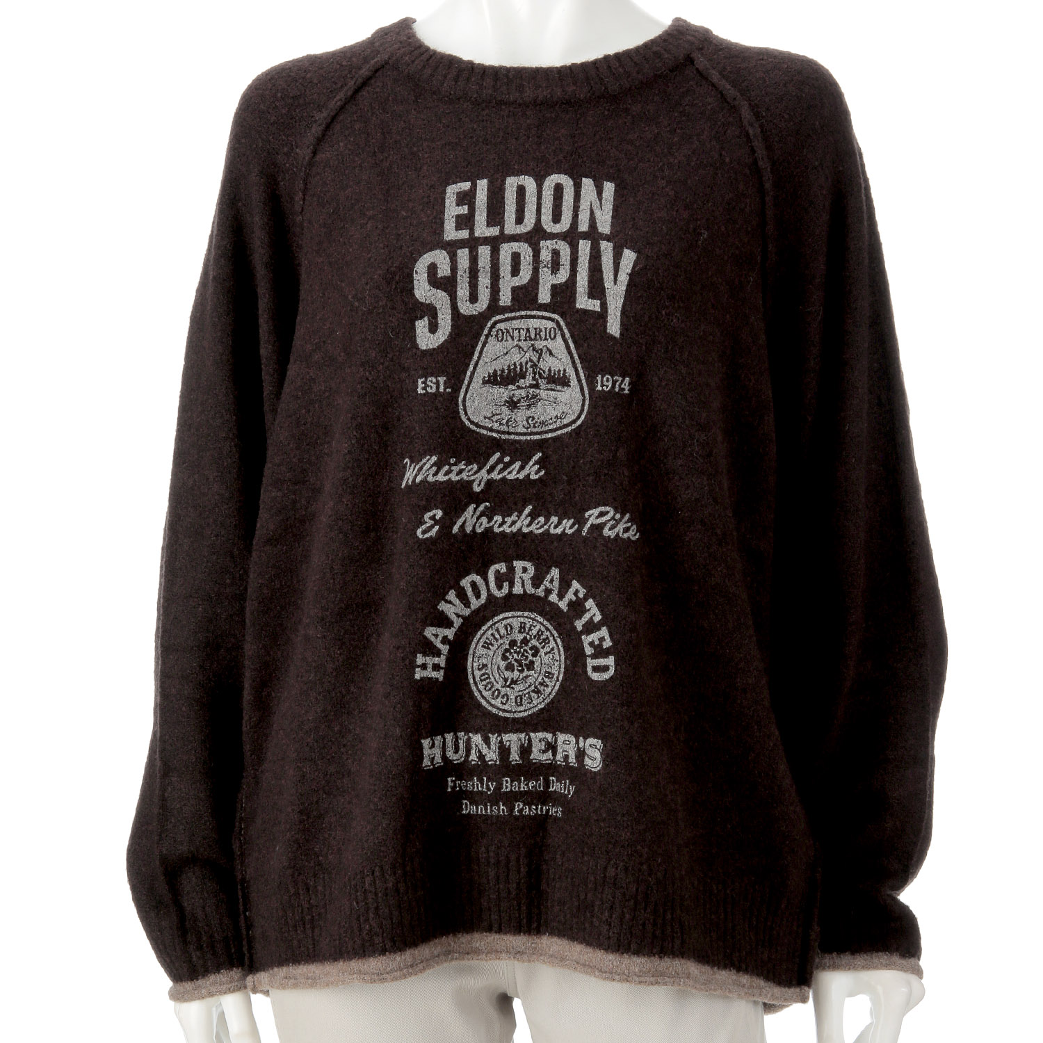 CUBE SUGAR ヤクフィール ニット ロゴ プリント プルオーバー - 画像7