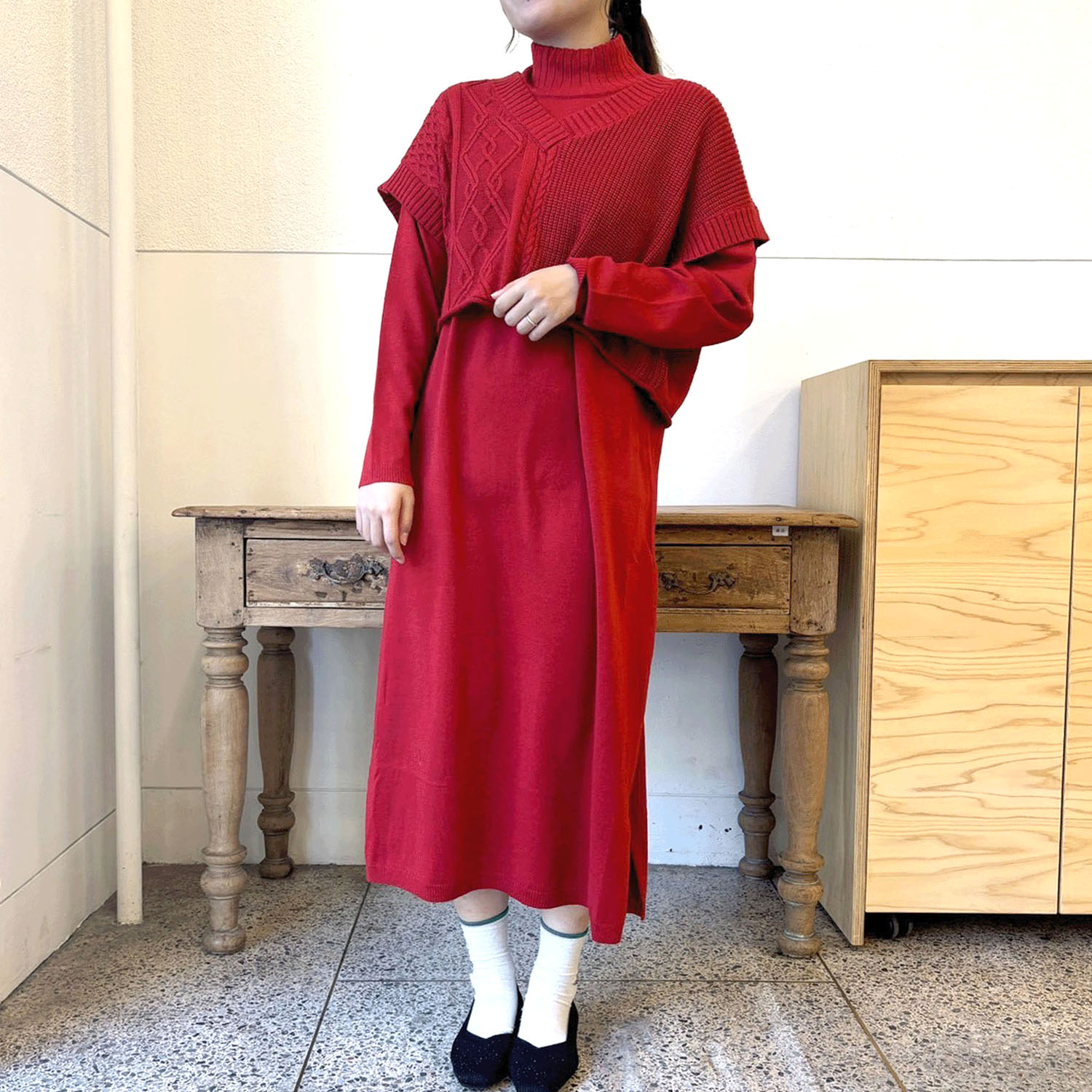 天竺ワンピースケーブル入りベストSET - 画像2