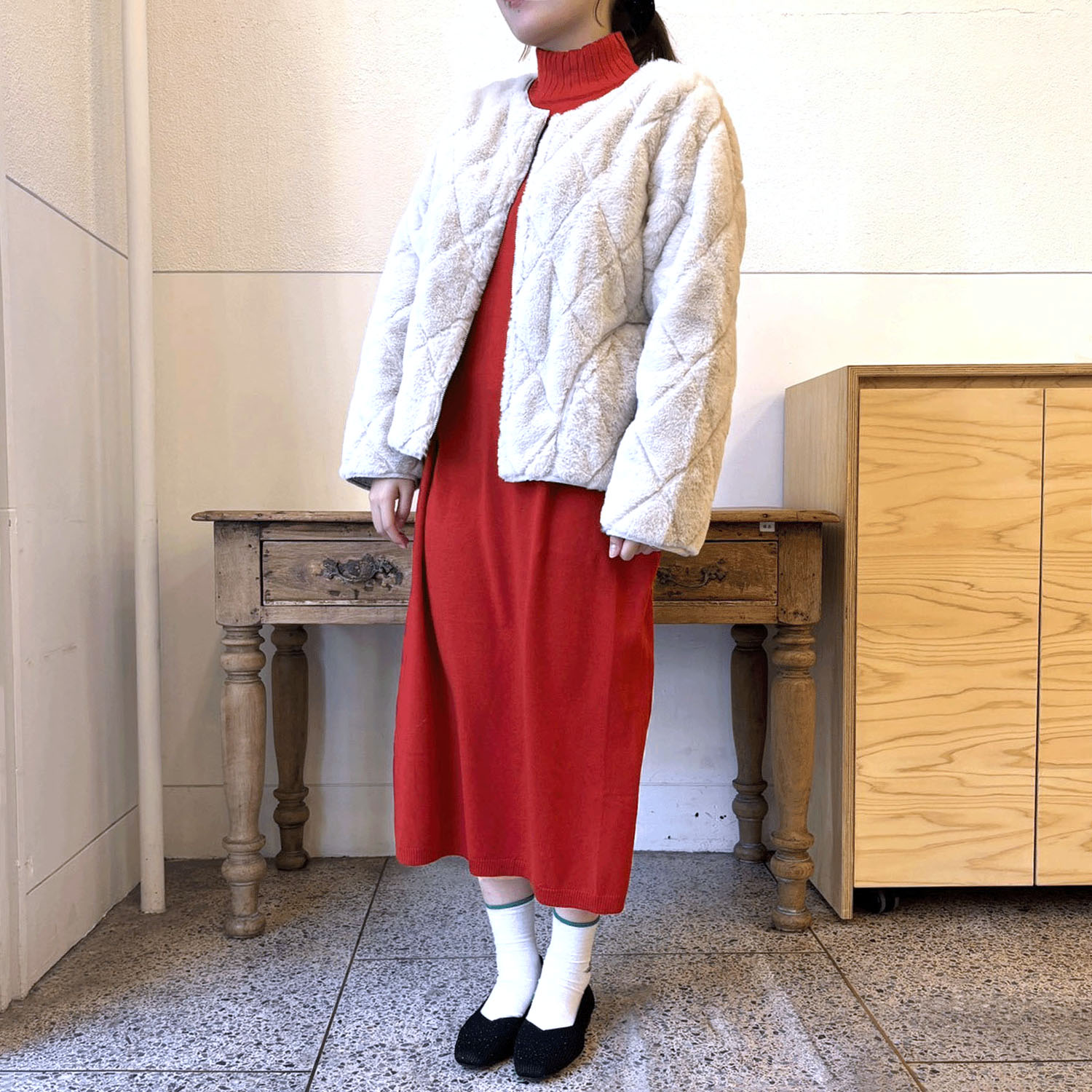 天竺ワンピースケーブル入りベストSET - 画像1