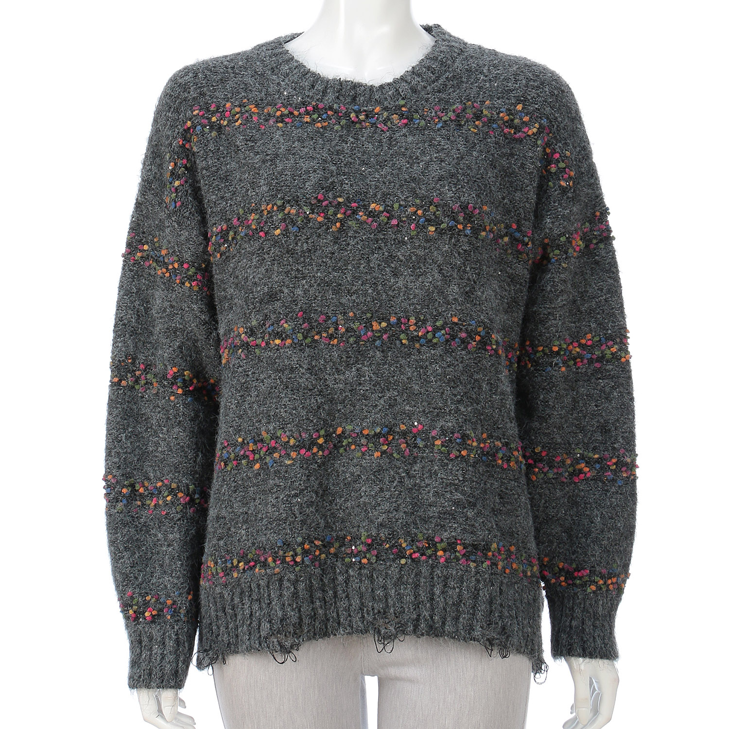 【Inst Live】ボーダーダメージニット - 画像2