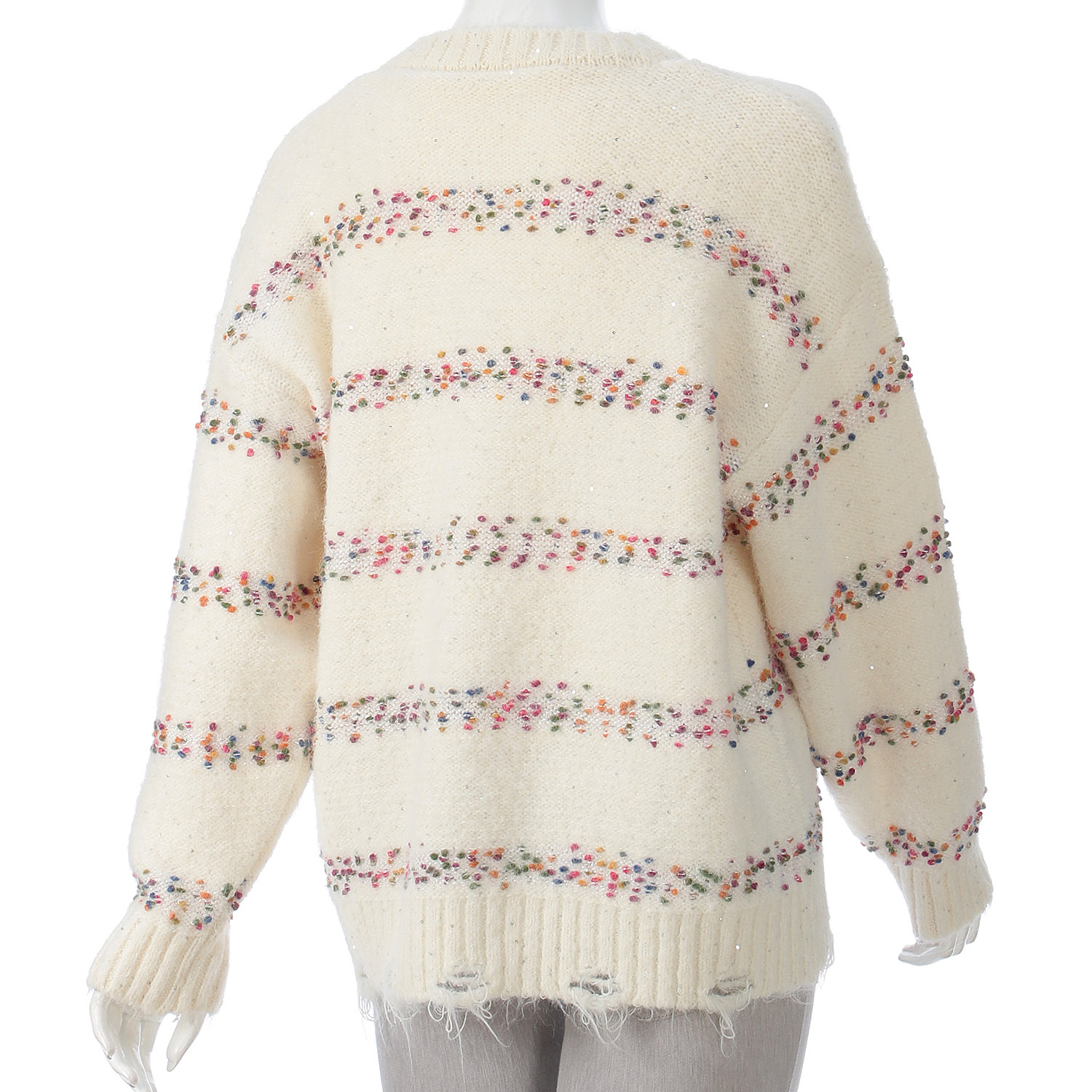 【Inst Live】ボーダーダメージニット - 画像4