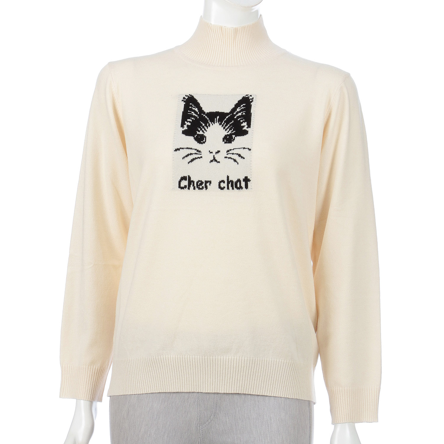 Myauris ネコ柄ニットプルオーバー - 画像1