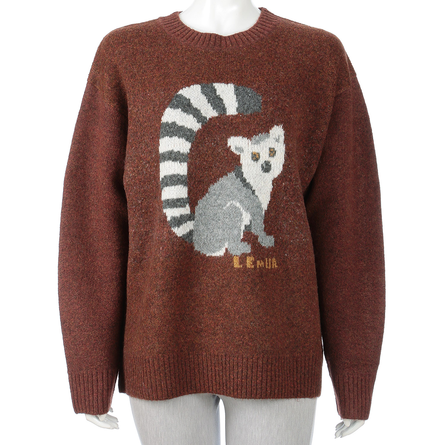 CUBE SUGAR リサイクル ニット アニマル柄 ジャガード プルオーバー - 画像1