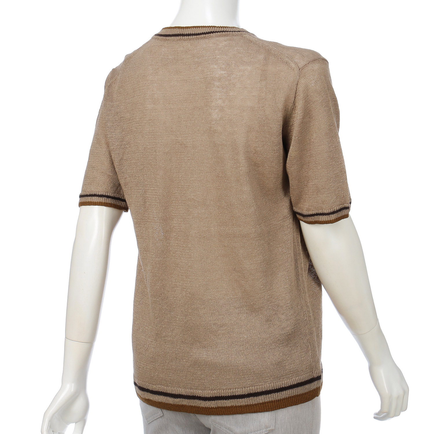 麻100％3配色丸首プルオーバー - 画像10