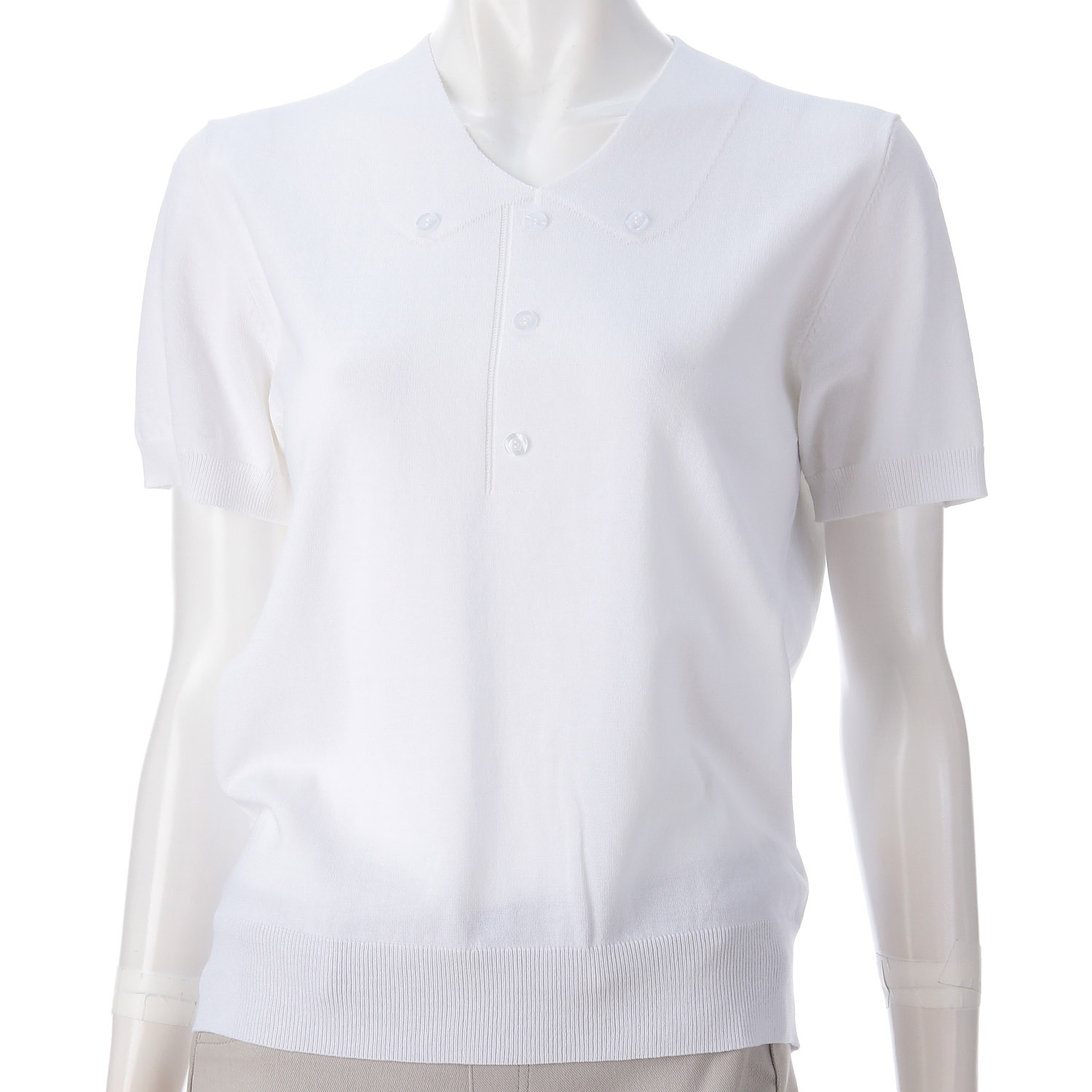 ポロ衿風Vネックプルオーバー - 画像2