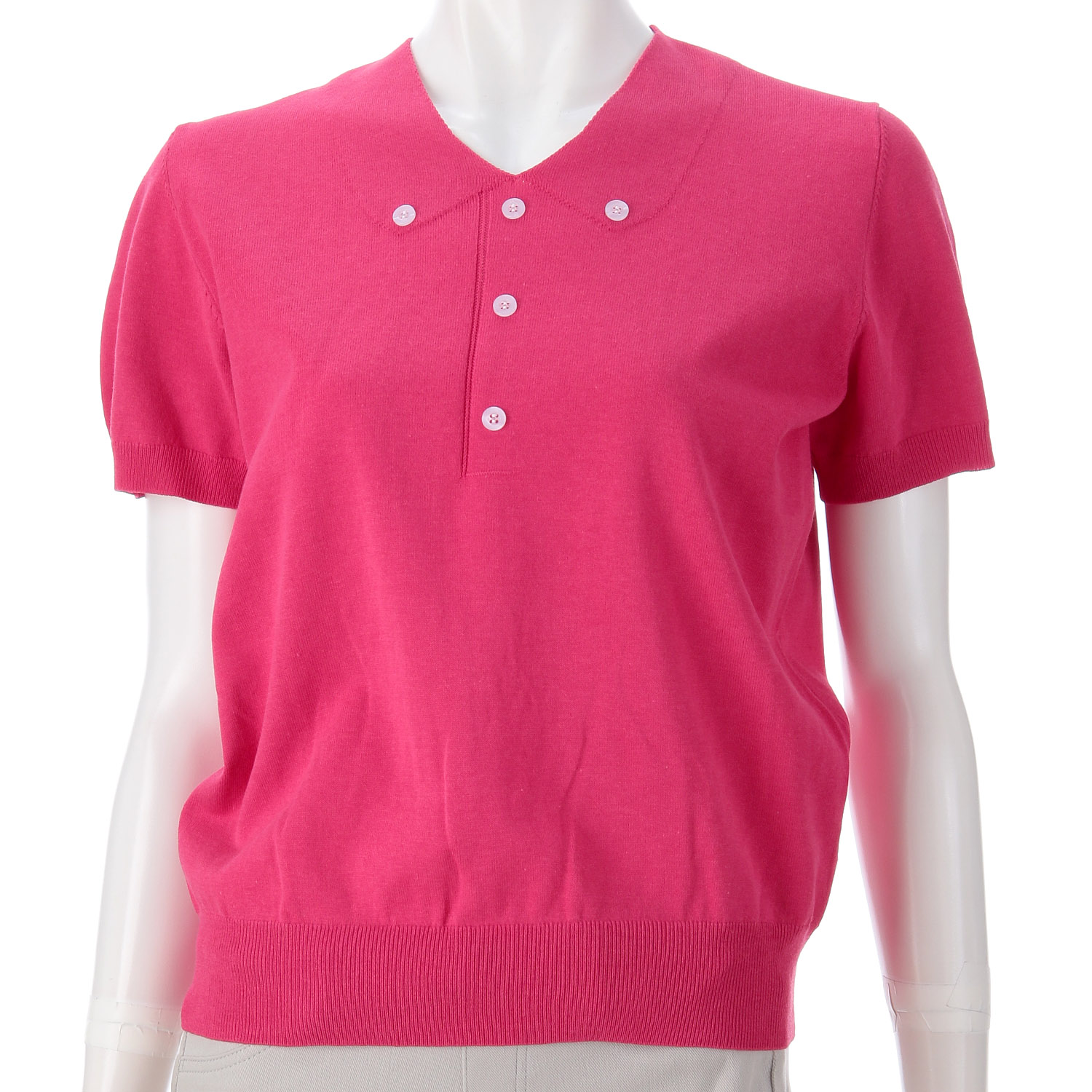 【Insta Live】ポロ衿風Vネックプルオーバー - 画像1