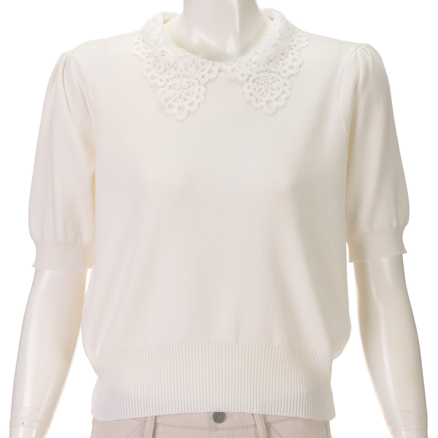 レースカラー付サマーニット - 画像1