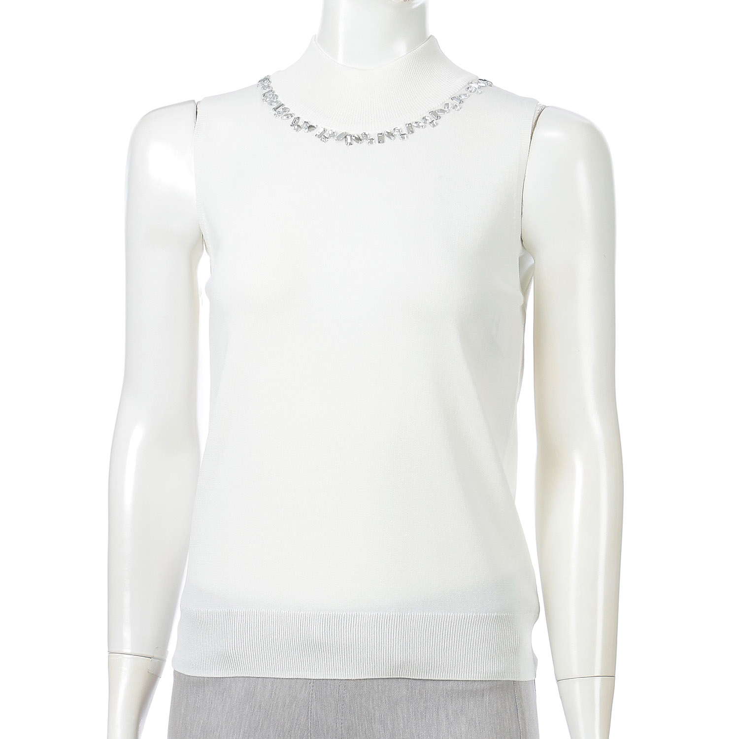 【Insta Live】ビジュー付きハイネックノースリーブニット - 画像4