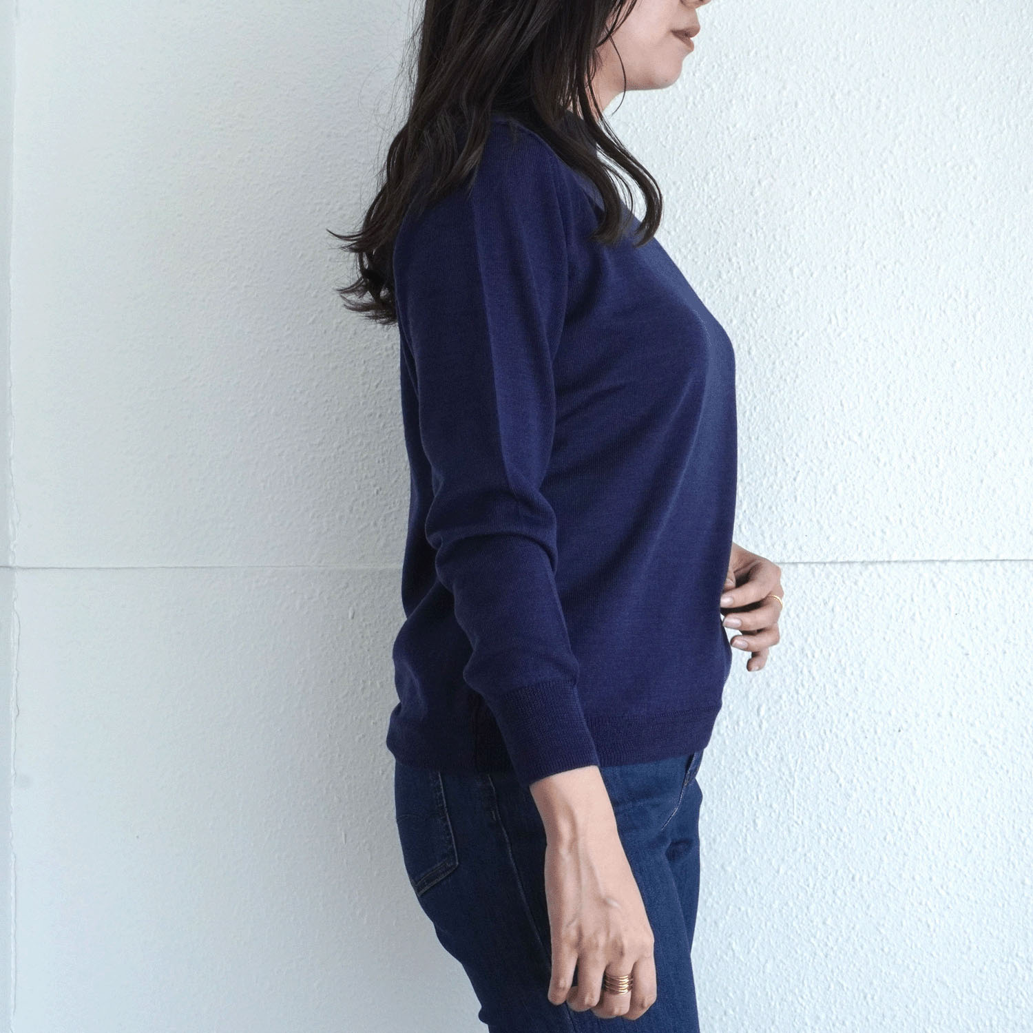 ウール100％ベーシックハイネックセーター - 画像9