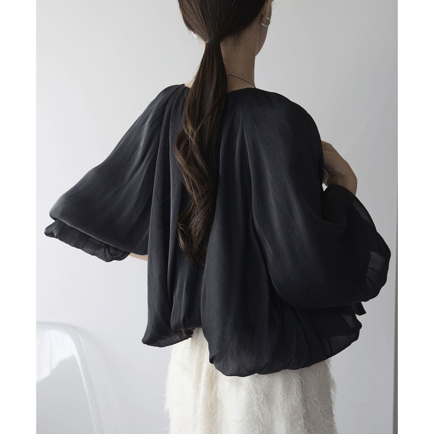 【お取り寄せ】PREFERIR（プレフェリール） ラメ楊柳バルーンスリーブボレロ - 画像16