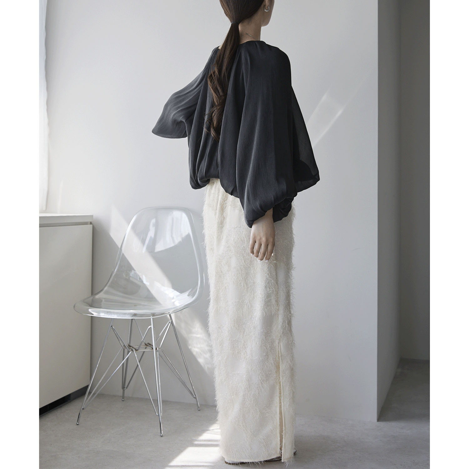 【お取り寄せ】PREFERIR（プレフェリール） ラメ楊柳バルーンスリーブボレロ - 画像25