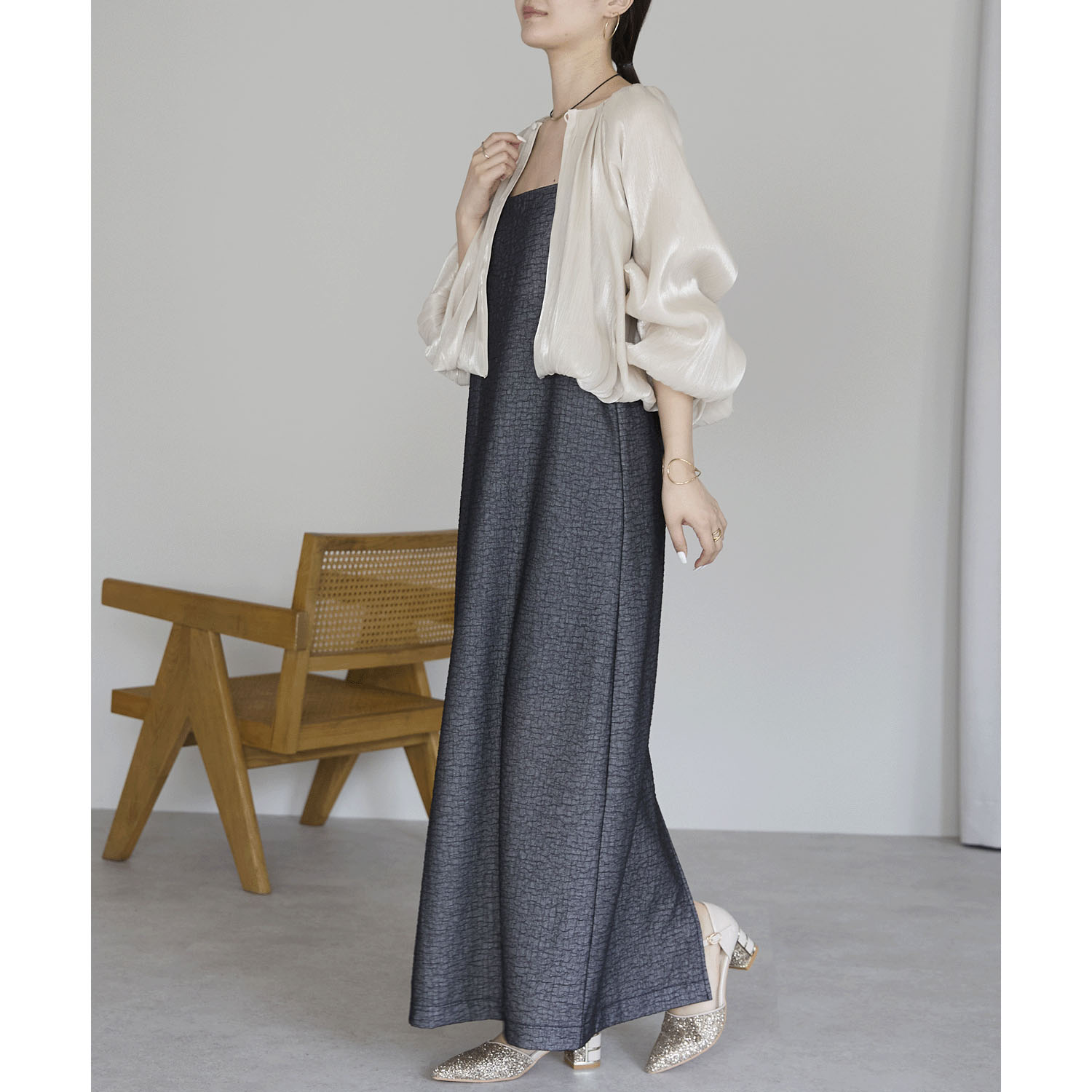 【お取り寄せ】PREFERIR（プレフェリール） ラメ楊柳バルーンスリーブボレロ - 画像29