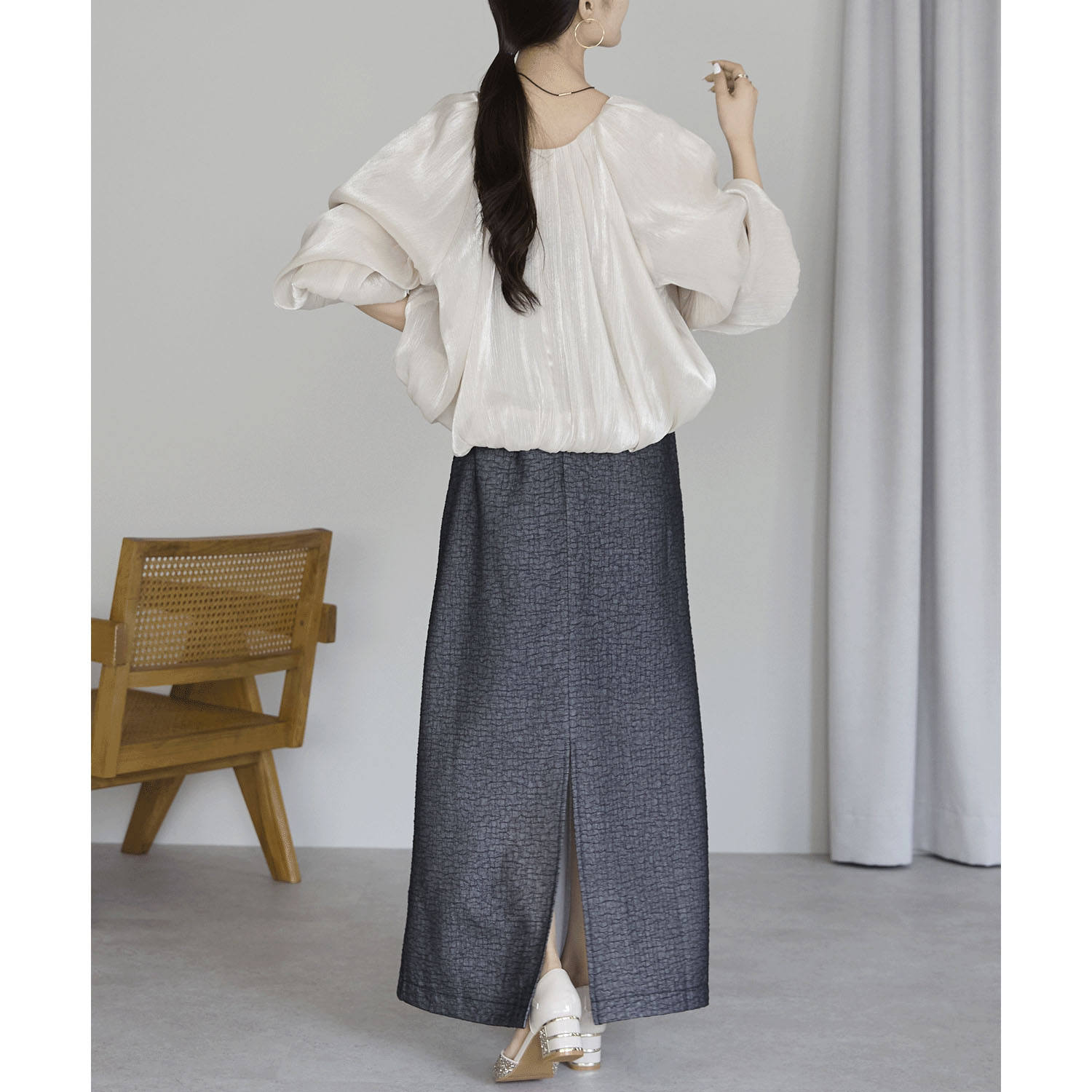 【お取り寄せ】PREFERIR（プレフェリール） ラメ楊柳バルーンスリーブボレロ - 画像32