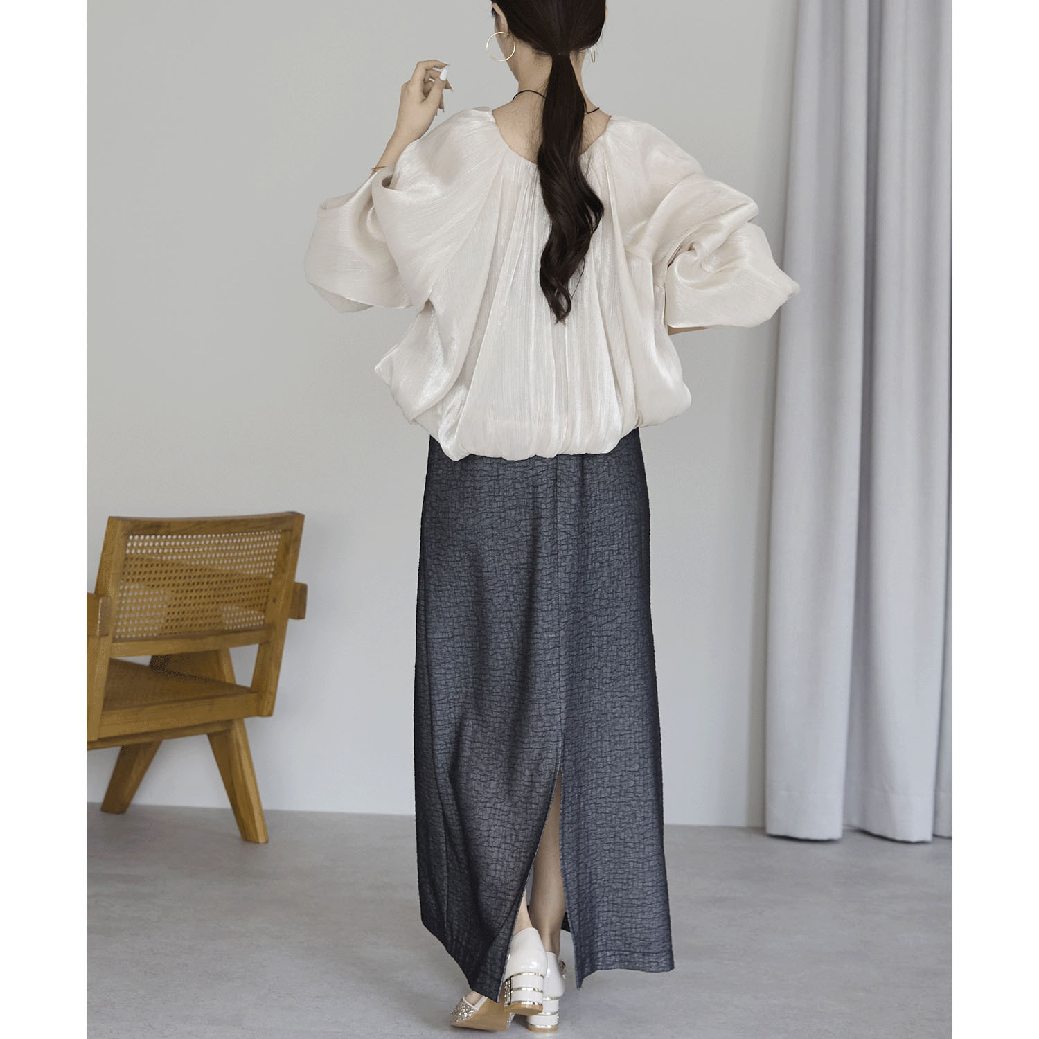 【お取り寄せ】PREFERIR（プレフェリール） ラメ楊柳バルーンスリーブボレロ - 画像37