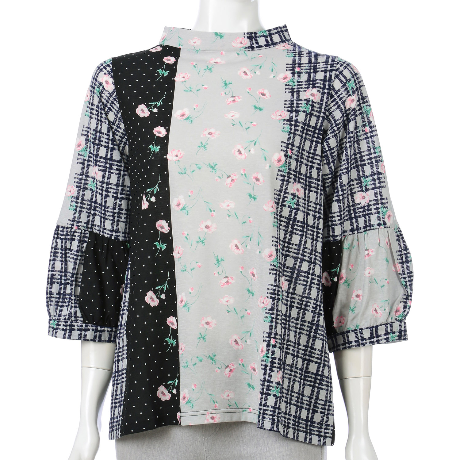 パッチワークプリントプルオーバー - 画像1