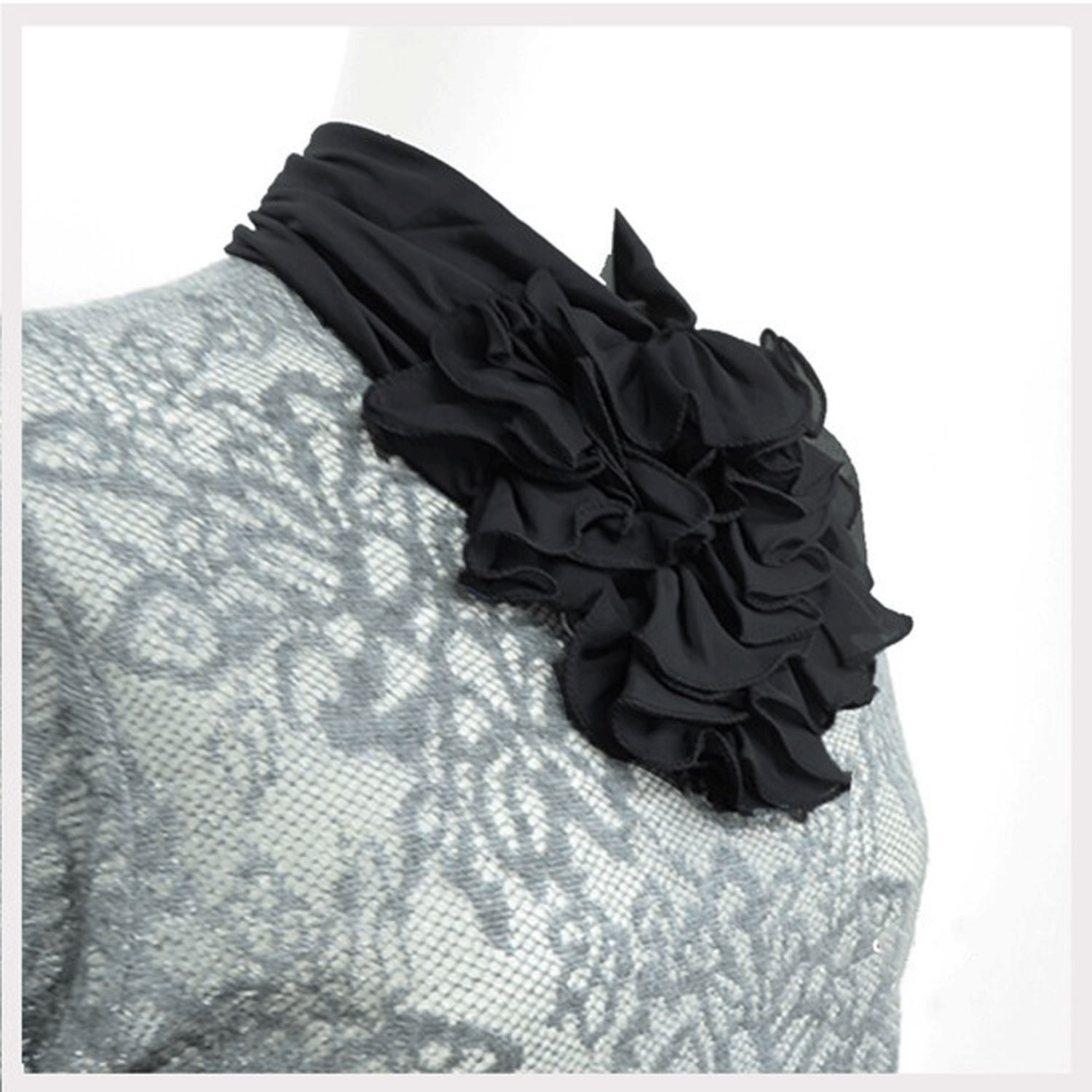 フリルネックカバー 無地 - 画像2