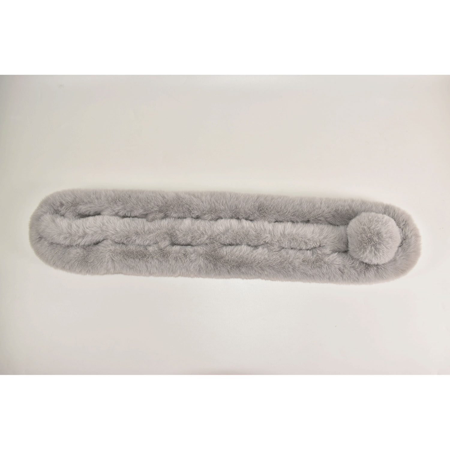 ポンポン付きエコファーマフラー - 画像2