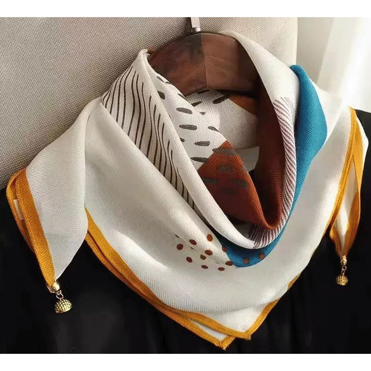 マグネットスカーフ マルチプリント ゴールド金具 - 画像6