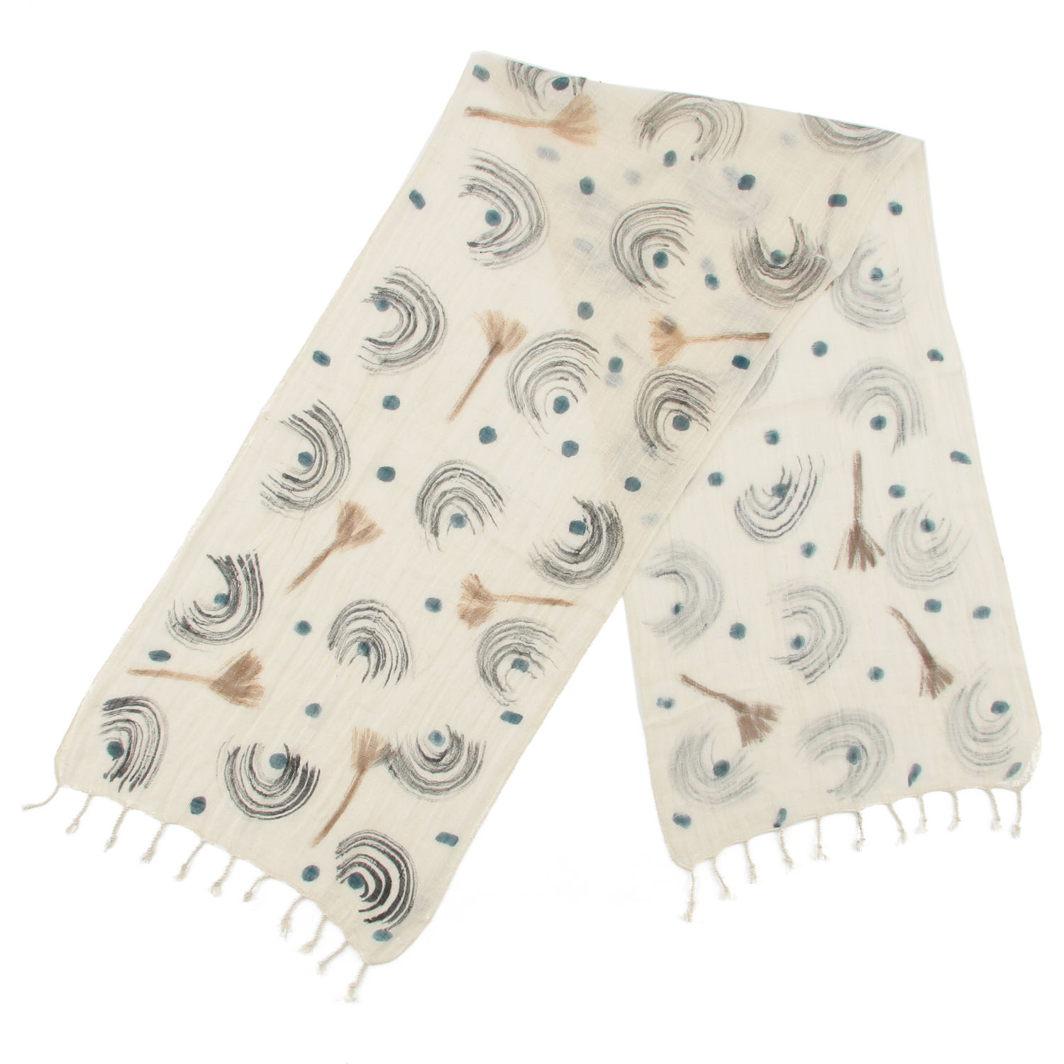 インド製 手描き風ストール カラー2 - 画像8