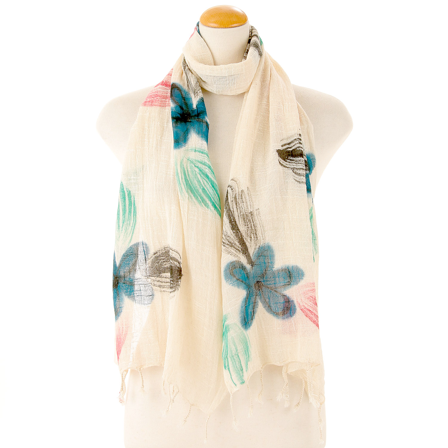 インド製 手描き風ストール カラー2 - 画像9