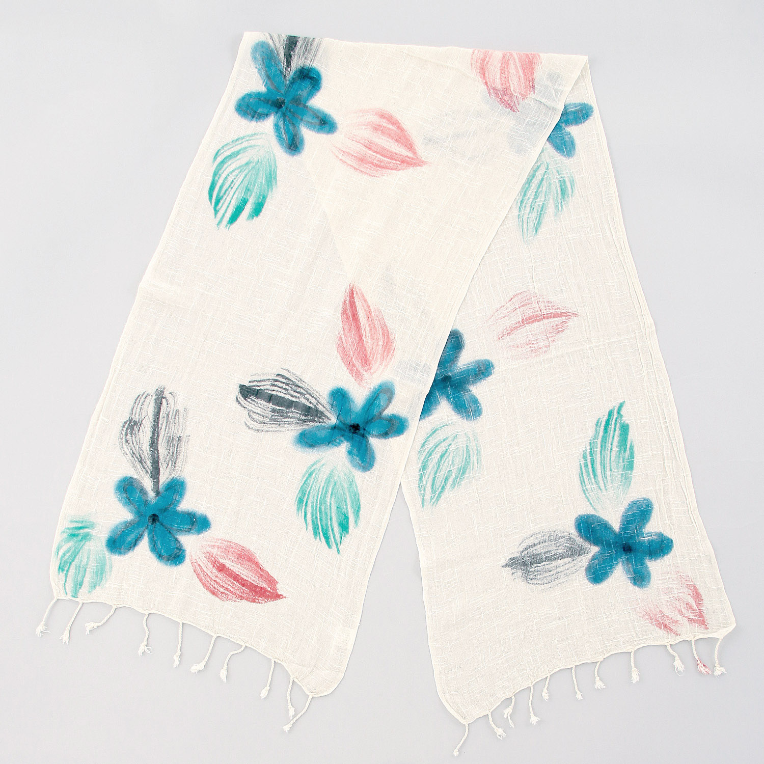 インド製 手描き風ストール カラー2 - 画像10