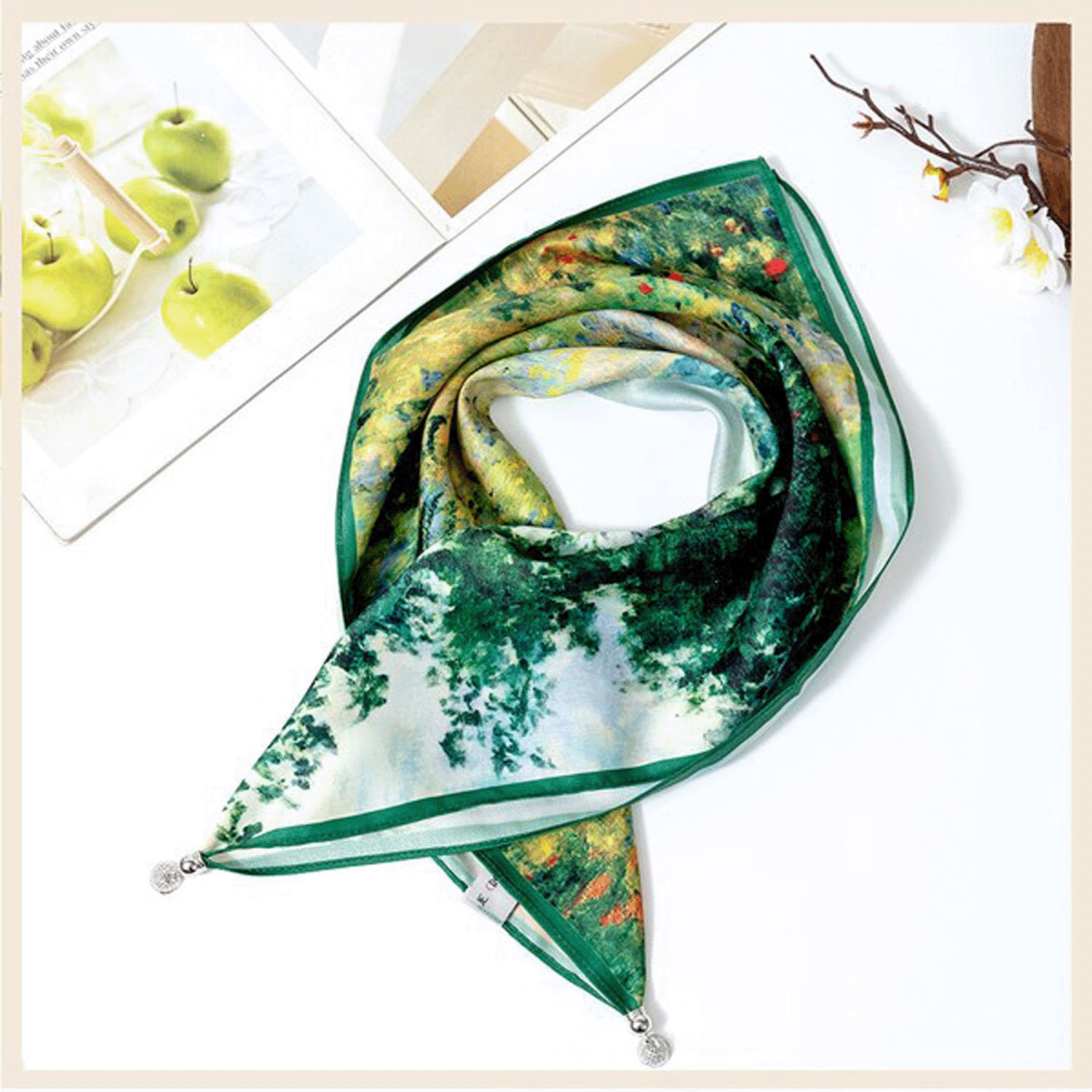 【12，15，43，60終了】マグネット付きスカーフ マルチプリント シルバー金具 - 画像14