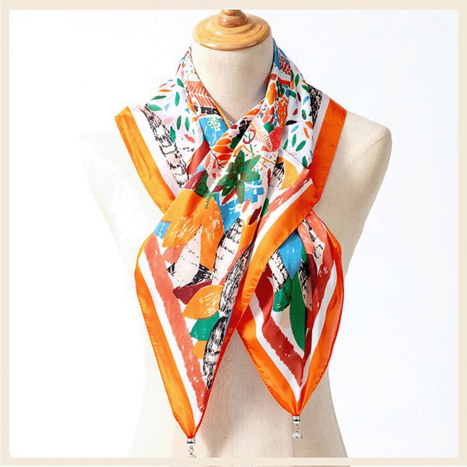 【12，15，43，60終了】マグネット付きスカーフ マルチプリント シルバー金具 - 画像8