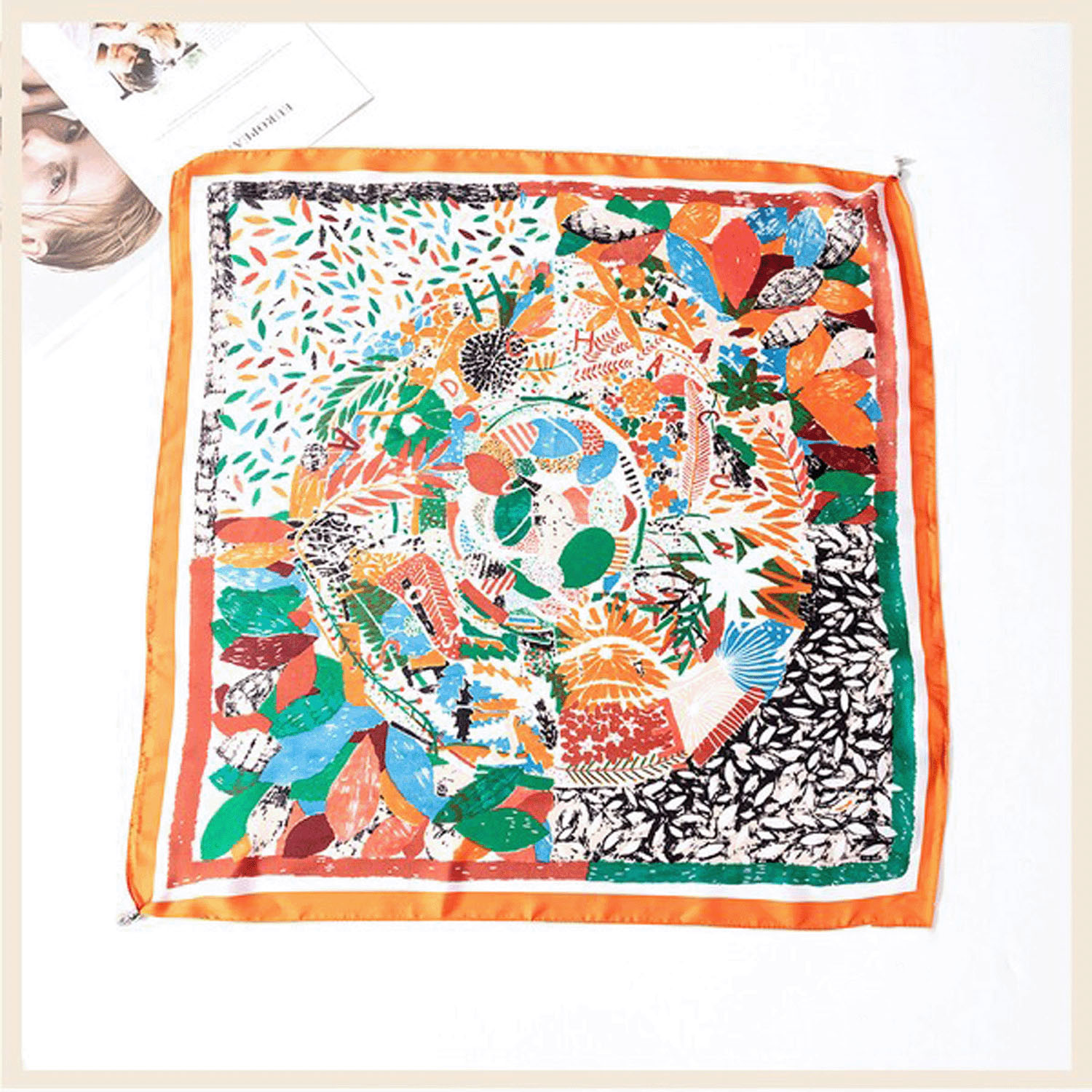 【12，15，43，60終了】マグネット付きスカーフ マルチプリント シルバー金具 - 画像9