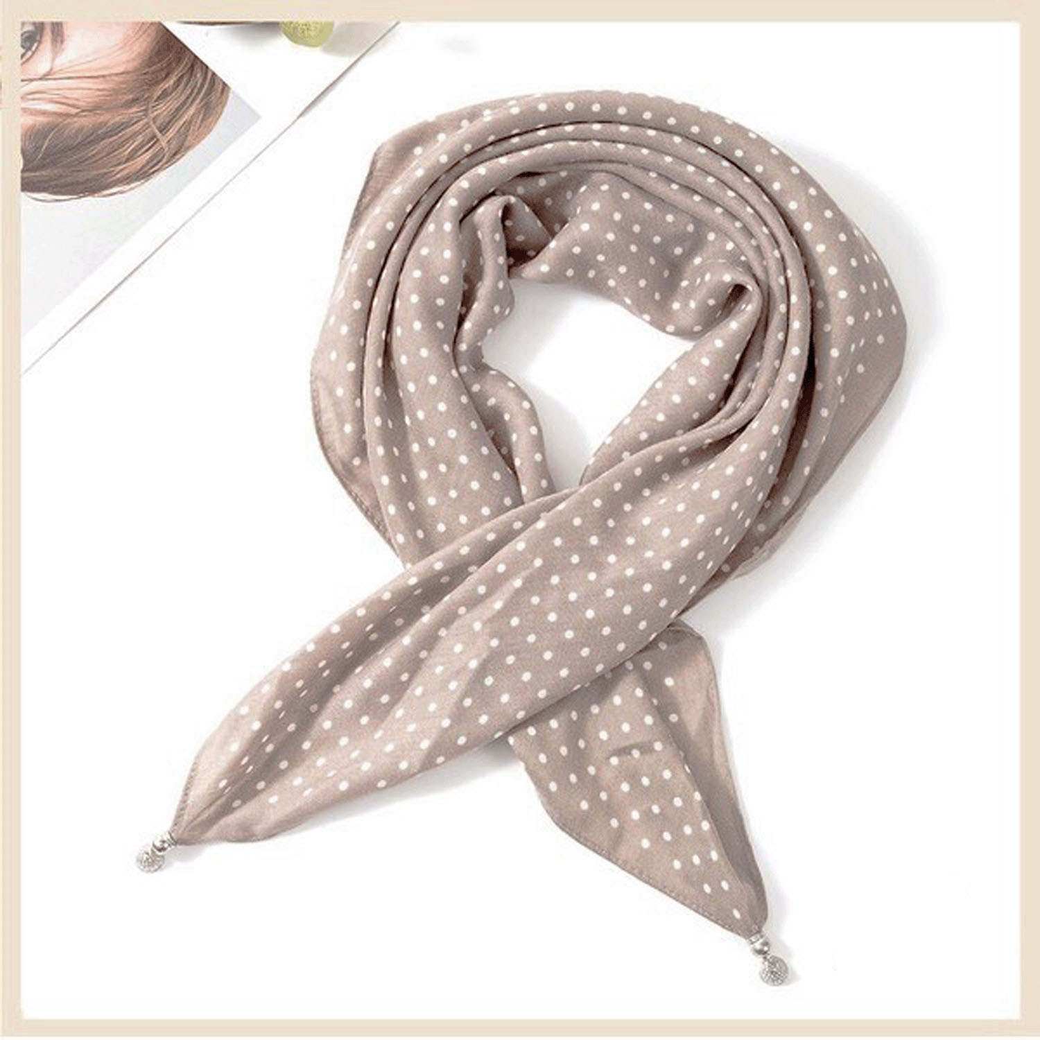 マグネット付きスカーフ ドット - 画像1