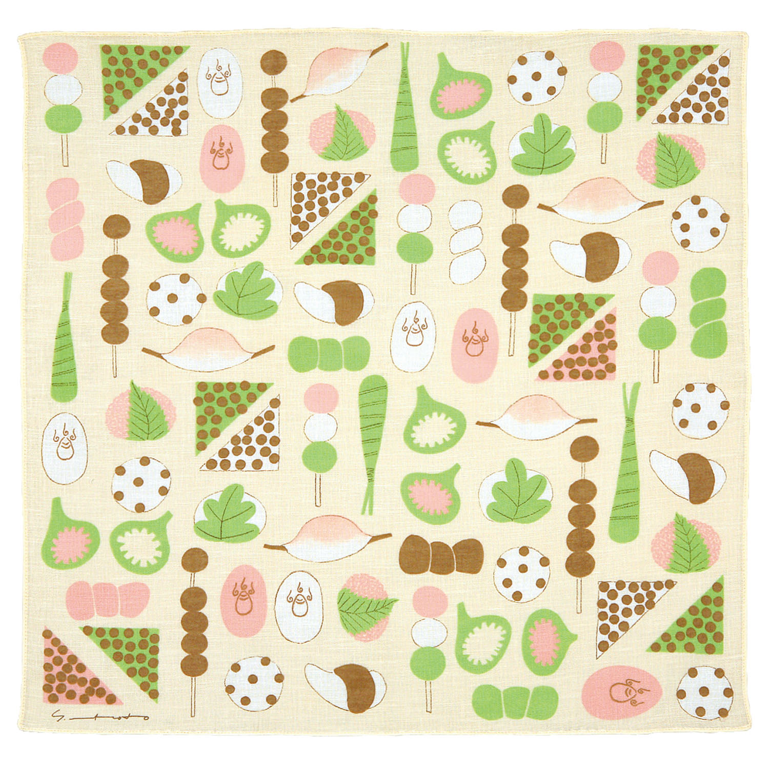 日本製 マツモトヨーコ 綿スラブハンカチスカーフ 50×50 - 画像4