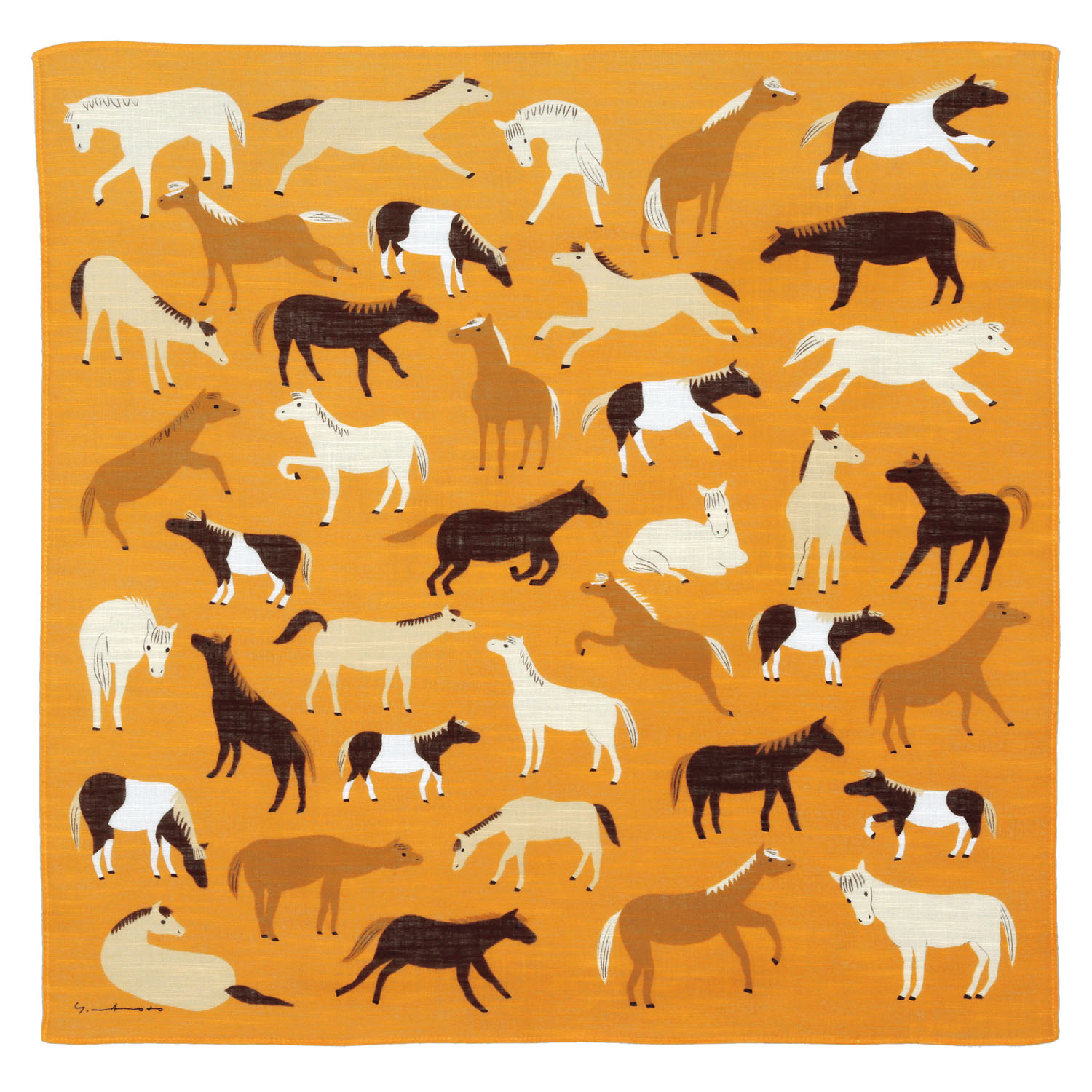 日本製 マツモトヨーコ 綿スラブハンカチスカーフ 50×50 - 画像5