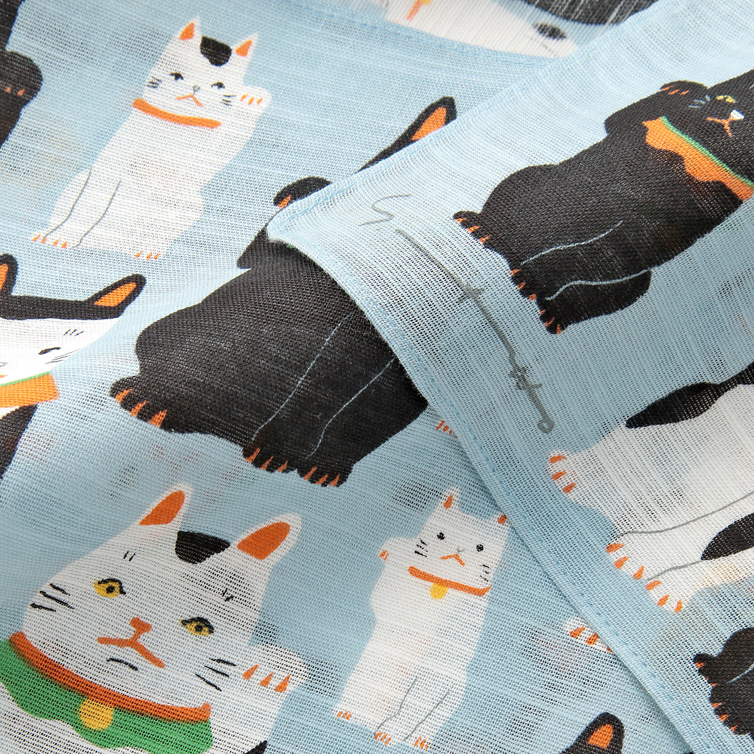 日本製 マツモトヨーコ 綿スラブハンカチスカーフ 50×50 - 画像7