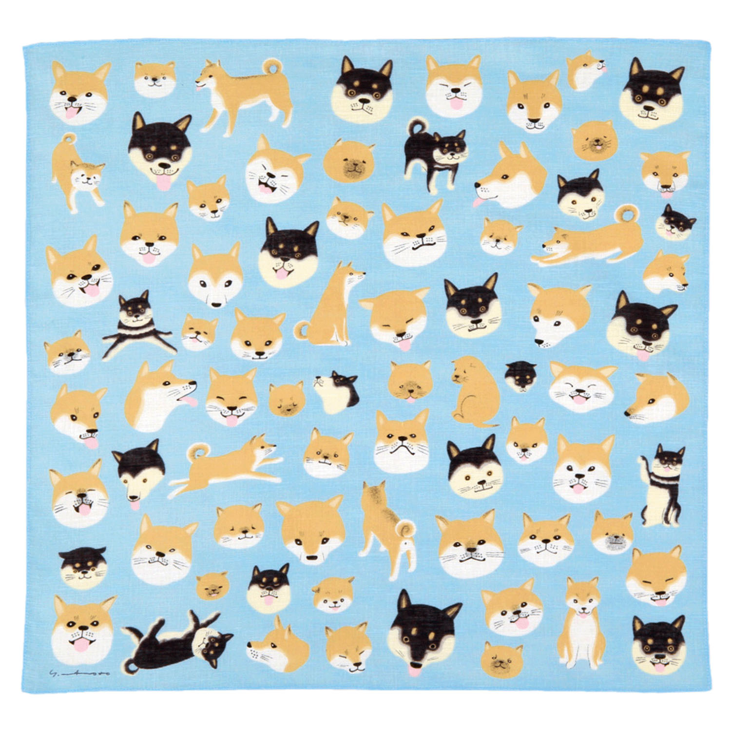 日本製 マツモトヨーコ 綿スラブハンカチスカーフ 50×50 - 画像10