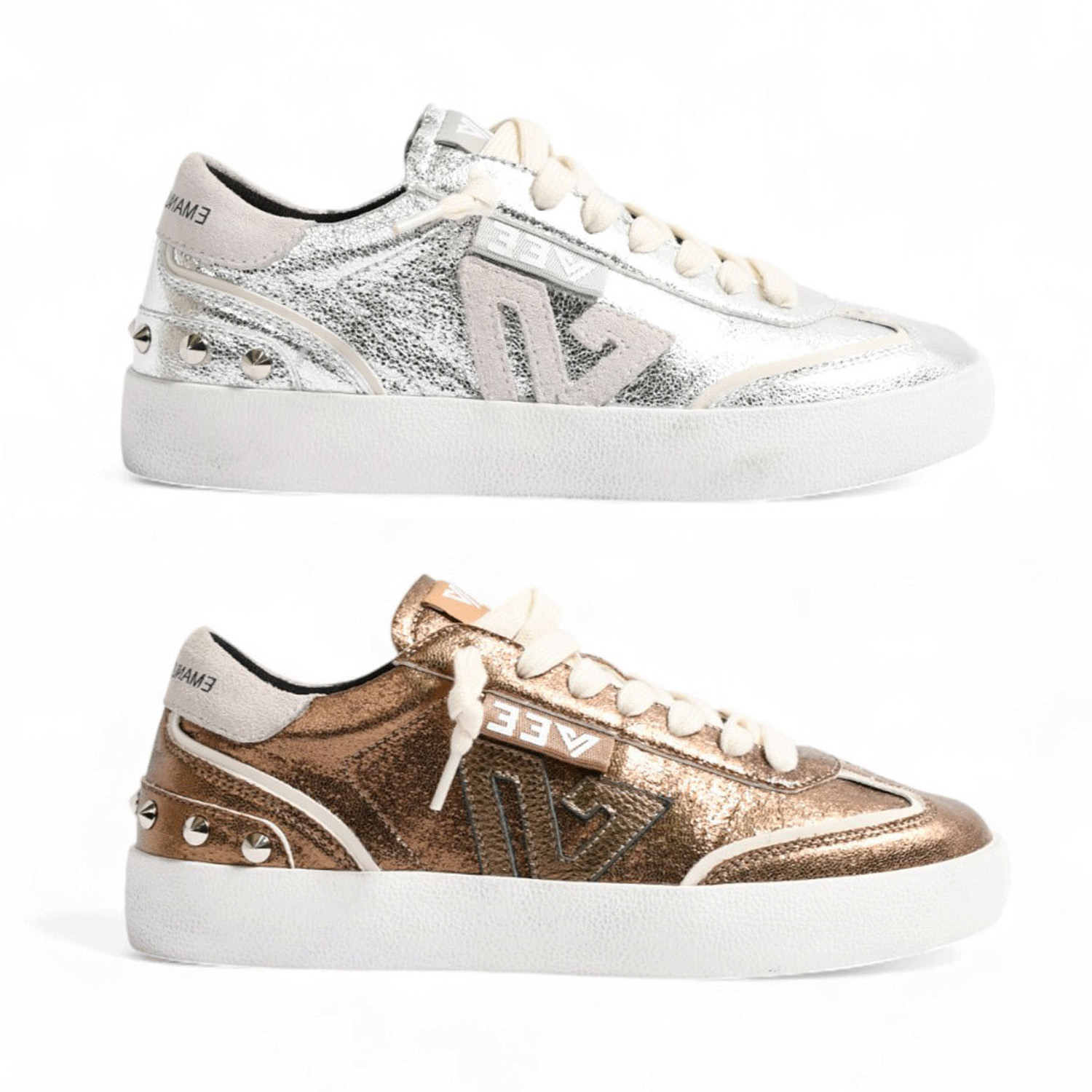 【イタリア発スニーカーブランド】EMANUELLE VEE メタリックロースニーカー 50032 - 画像4