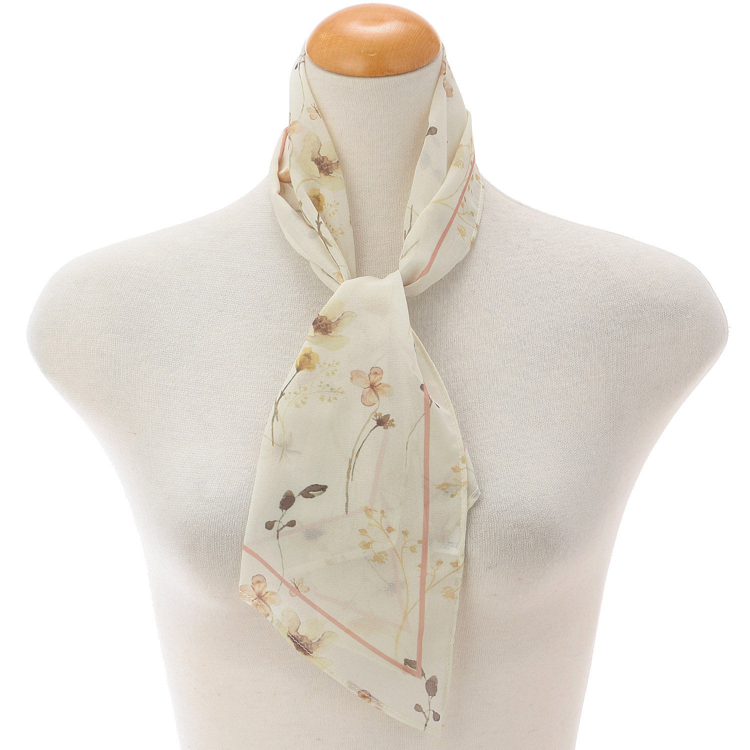 接触冷感フラワー剣先ストール - 画像1