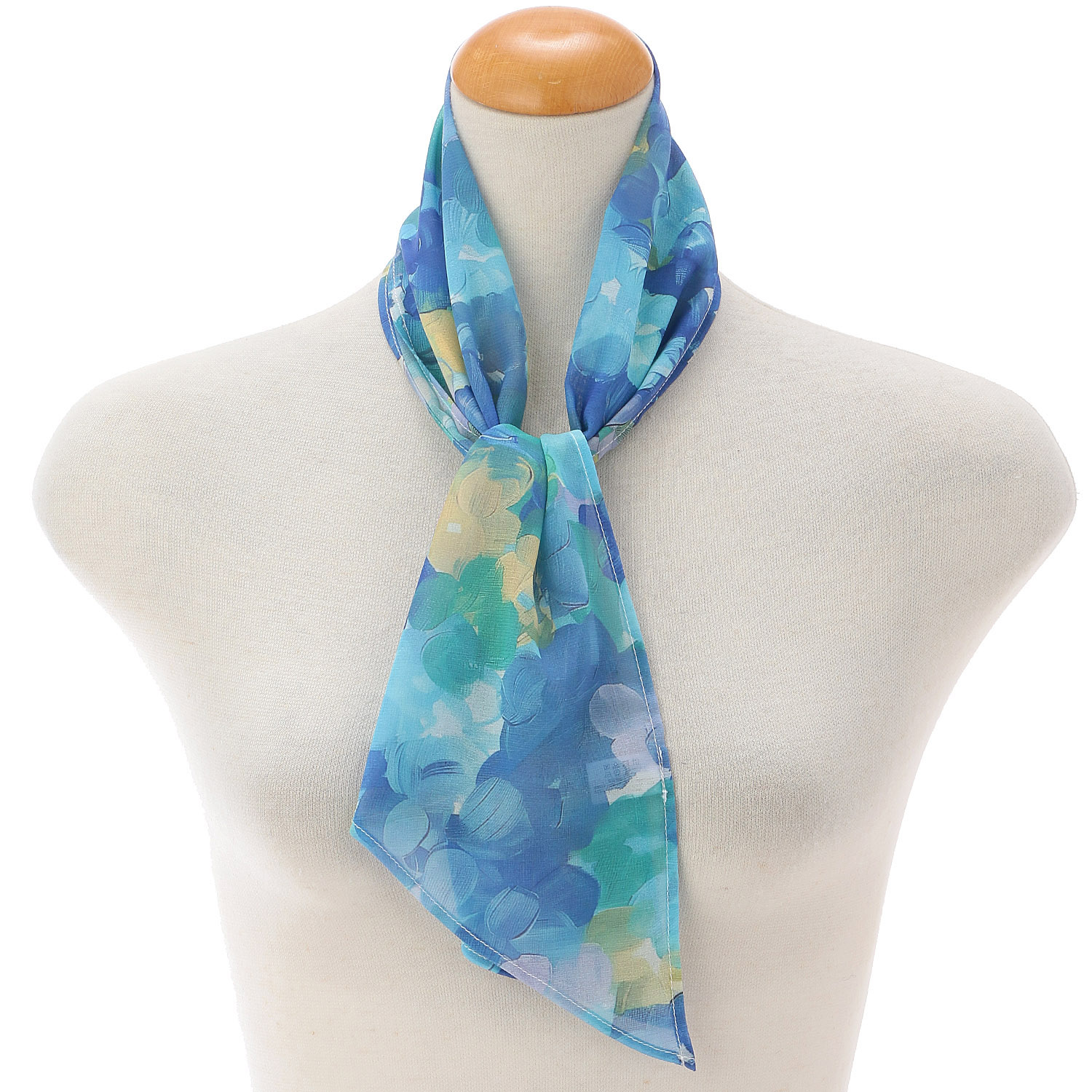 接触冷感ニュアンスフラワー剣先ストール - 画像1