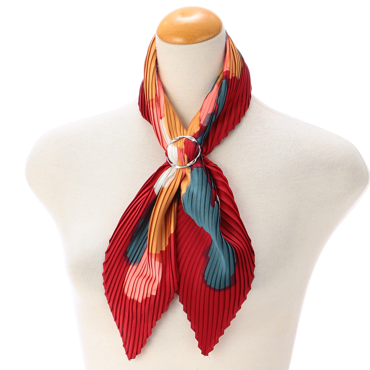 スカーフリング付きプリーツスカーフ ポップ - 画像2