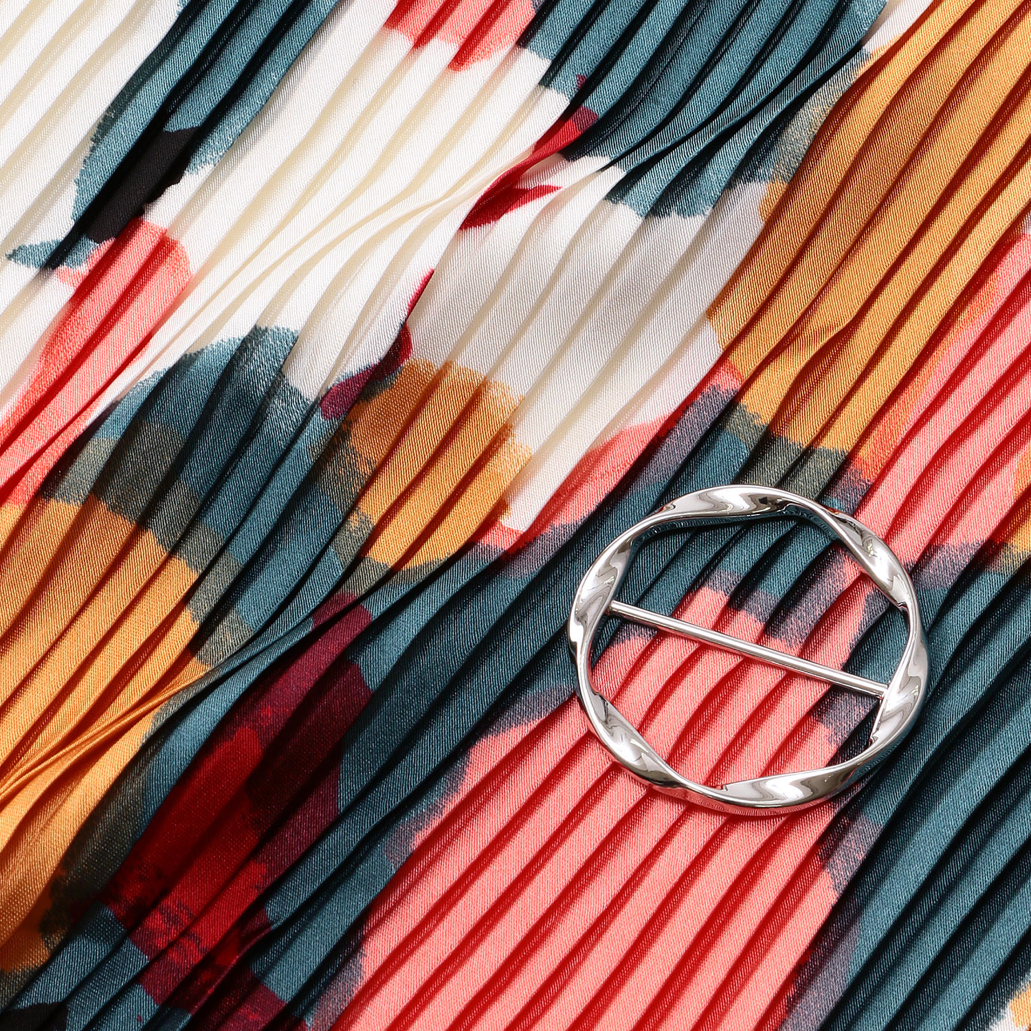 スカーフリング付きプリーツスカーフ ポップ - 画像4