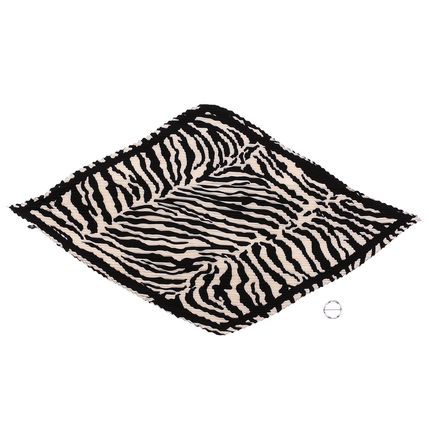 スカーフリング付きプリーツスカーフ ゼブラ - 画像2