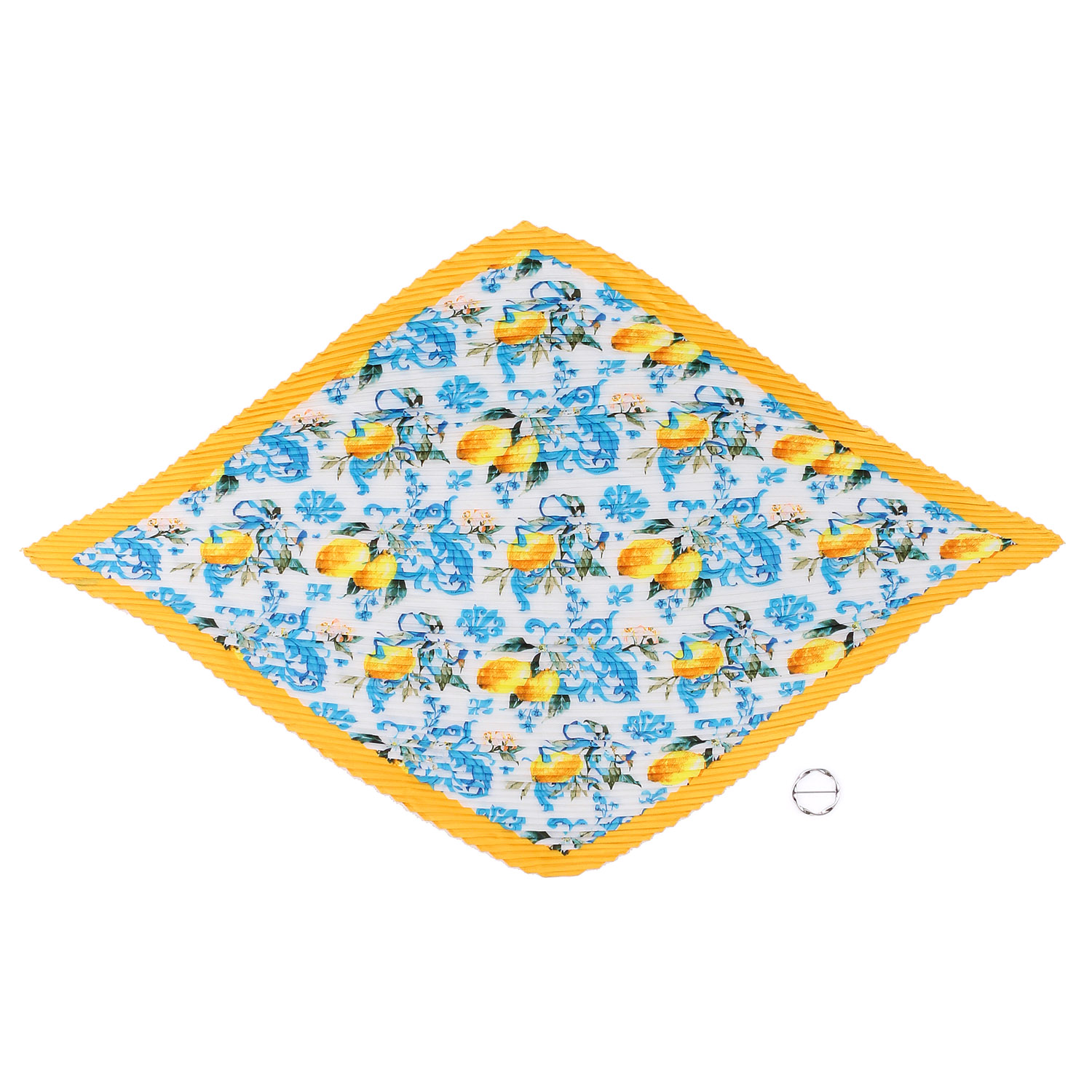 スカーフリング付きプリーツスカーフ レモン - 画像2