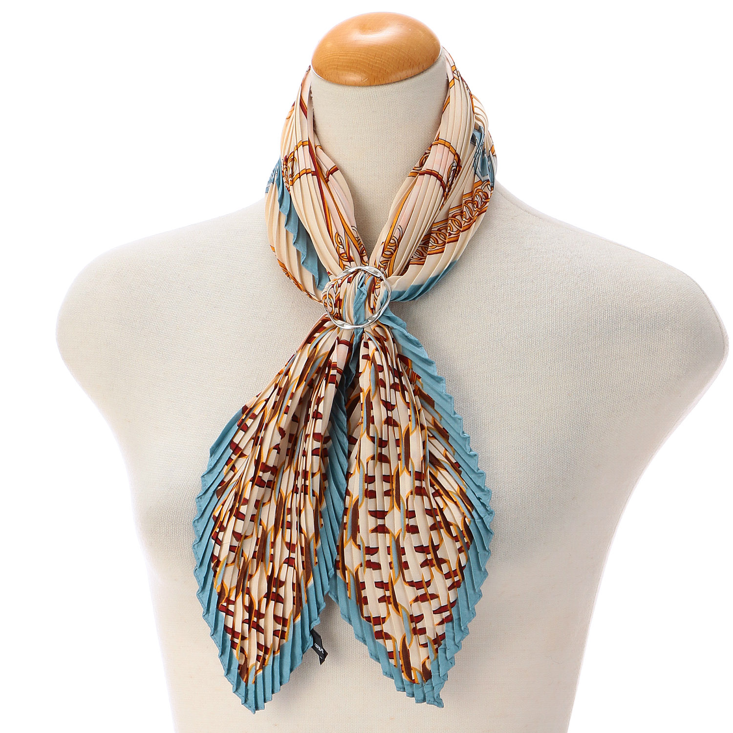 スカーフリング付きプリーツスカーフ エスニック - 画像2